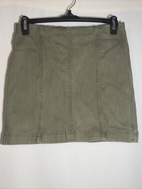 Free People Modern Femme Women’s Army Green Mini skirt Size 2 Stretch